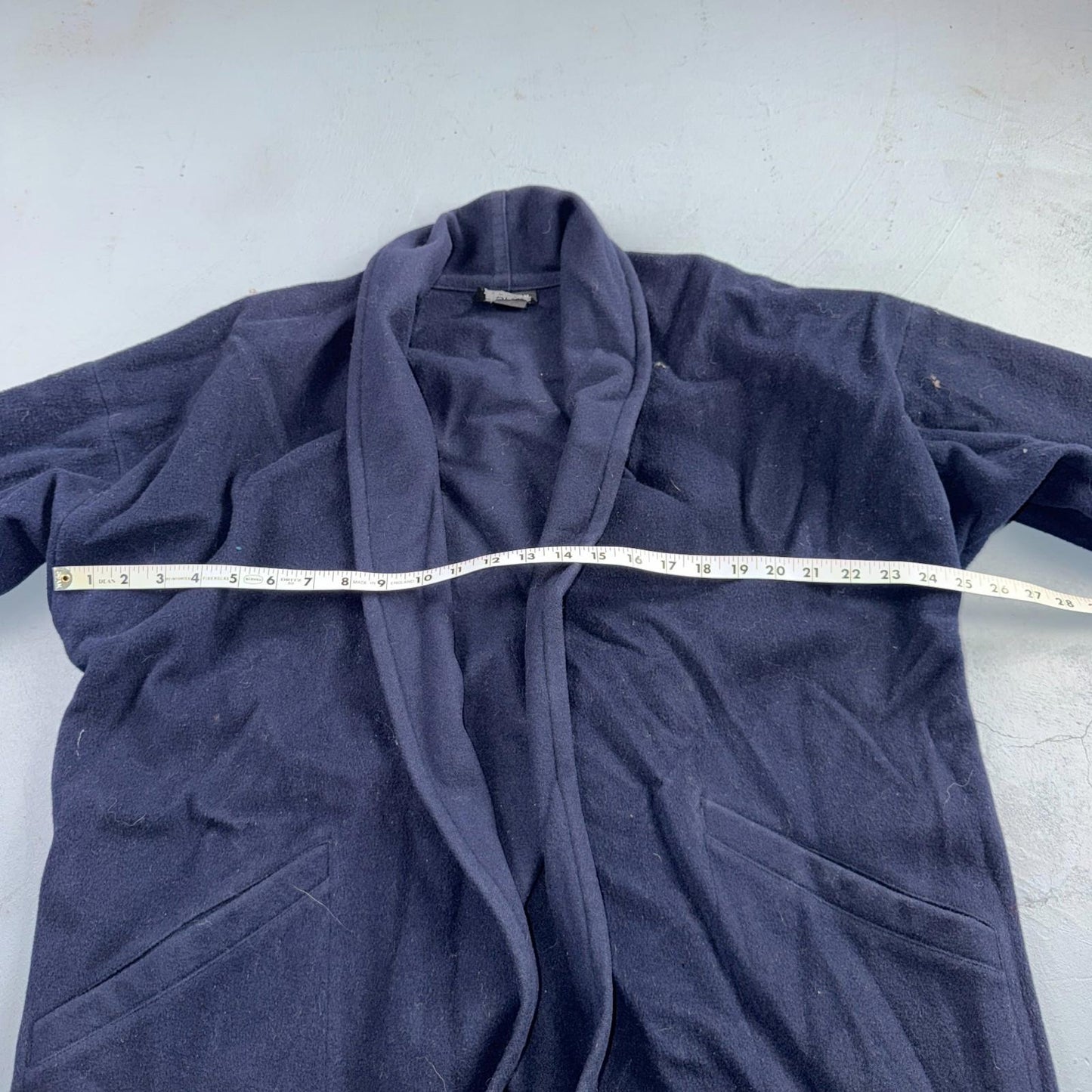 Eileen Fisher Coat Women’s Blue Wool Open Front Oversized Kimono Jacket VTG