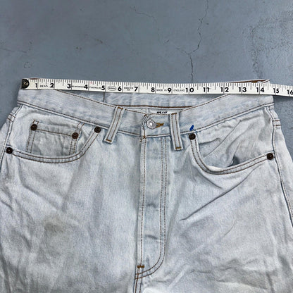 Levis 501 Vintage 90s USA XX Straight Leg Jeans Blue Light Wash 32x34 Act 29x26