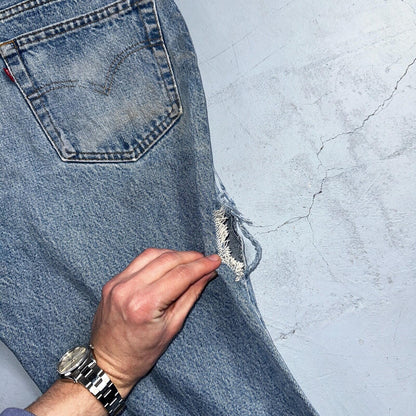 Levis 517 Vintage 80s USA Red Tab Bootcut Flare Blue Denim Jeans Act 34x30
