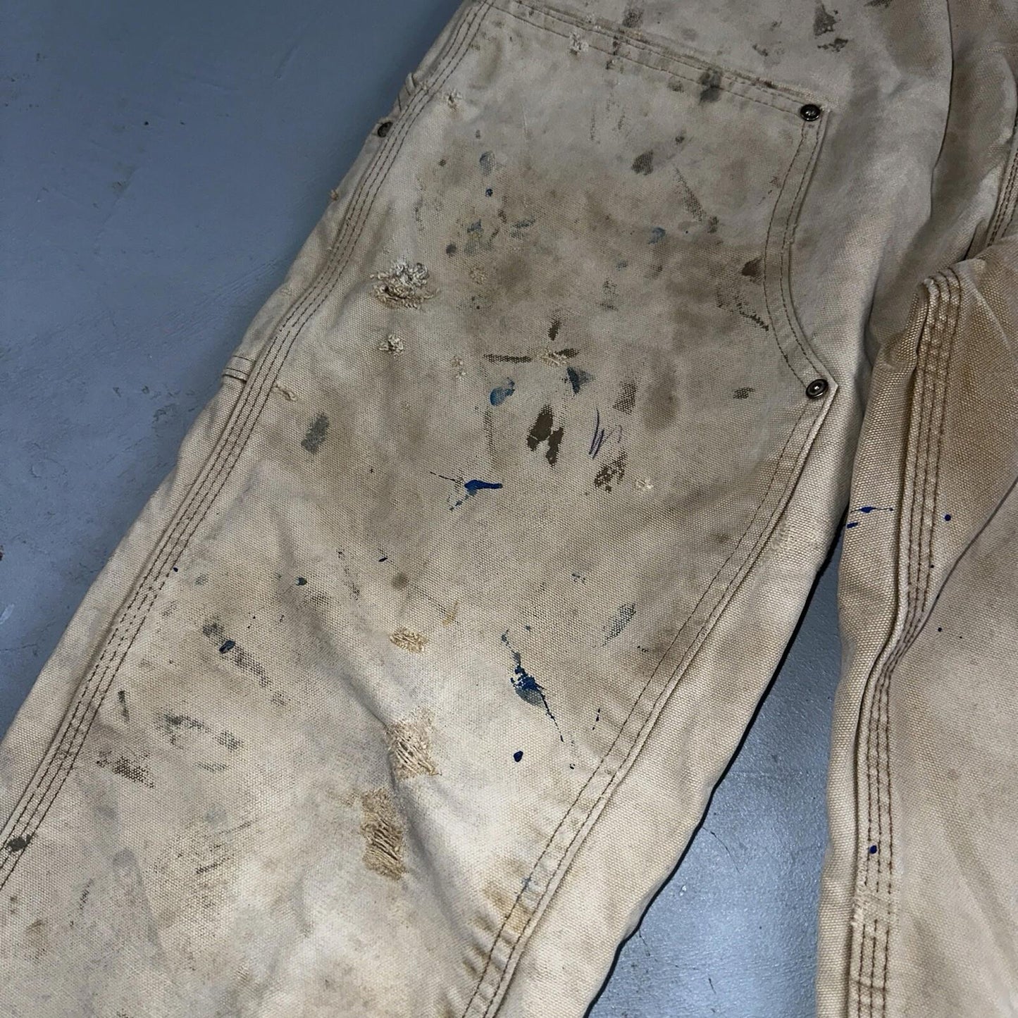 Carhartt VTG Double Knee Carpenter Pants USA B01 Brown Thrashed 34x34 Act 32x32