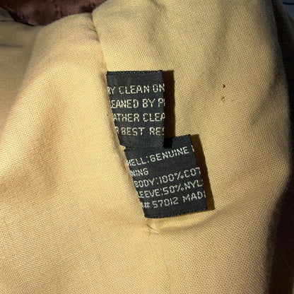 Vintage Leather Jacket Mirage G-1 Flight Size 46 80s Brown Patina Map Line Heavy