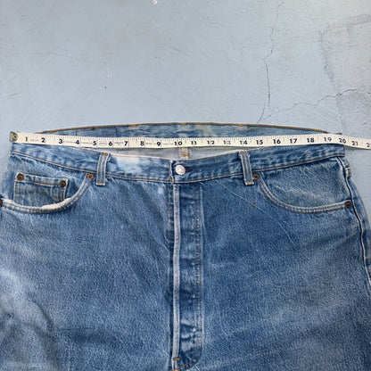 Levis 501 Vintage 80s USA XX Straight Leg Jeans Blue Light Wash 42x32 Act 40x31