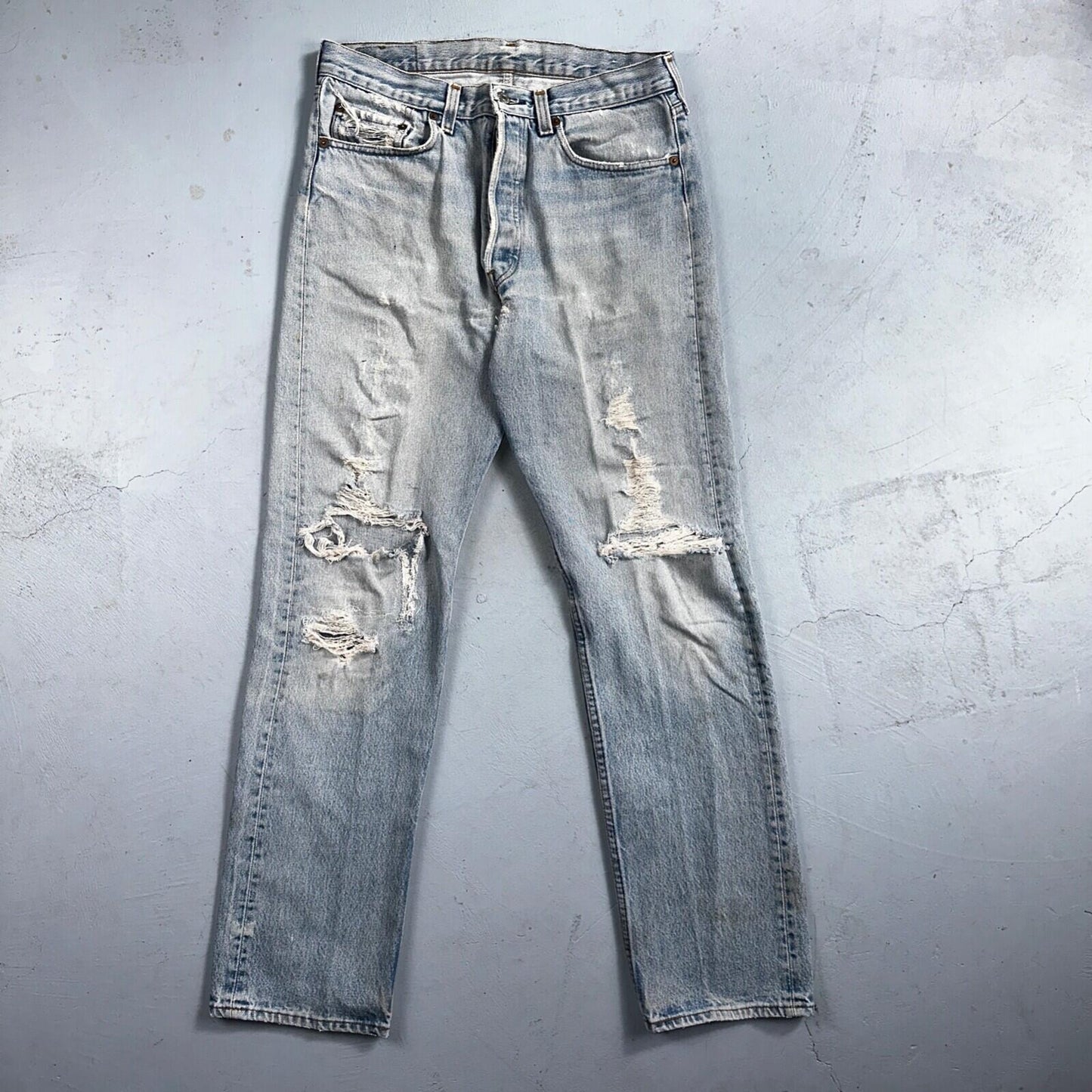 Levis 501 Vintage 80s USA XX 90s Straight Leg Jeans 33x36 Light Wash Act 30x31