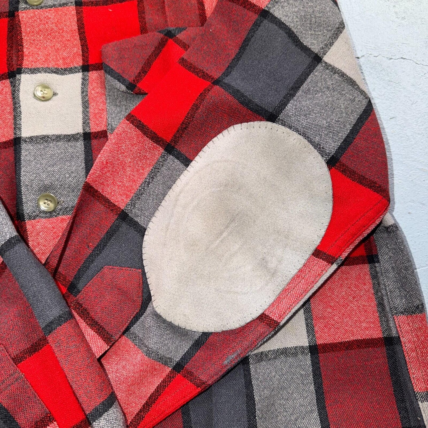 Pendleton VTG 1950s Loop Collar Board Shirt Wool Plaid Flannel Shirt Checker