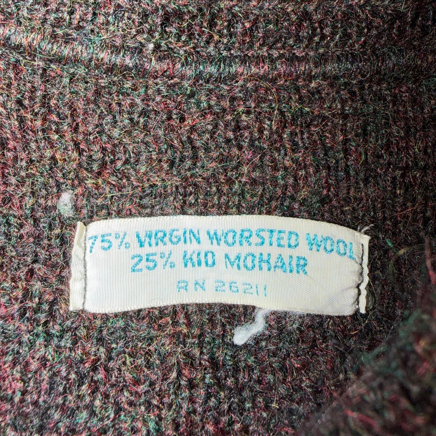 VTG 60s Kid Mohair Cardigan Sweater Medium Cobain Shaggy Wool Rockabilly 1960s