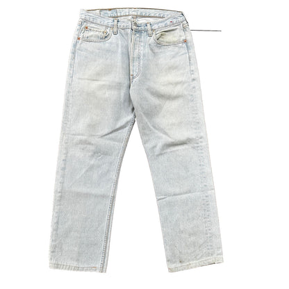 VTG 90s Levis 501 Button Fly 34x30 UK Tag Jeans Light Wash Blue XX Act 32x27