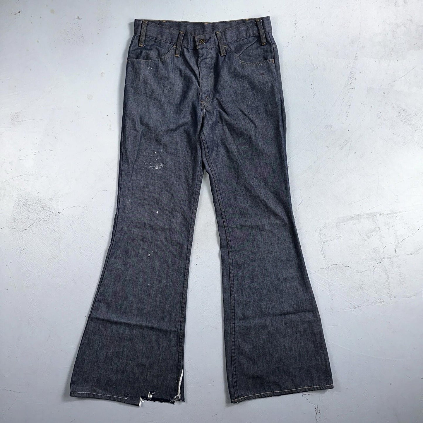 Levis 684 Orange Tab VTG Big Bell Dark Wash Bell Bottom Flare Jeans Sz 29x32