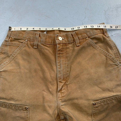 Carhartt VTG Double Knee Carpenter Pants B01 USA BRN Brown 32x34 Thrashed 30x33