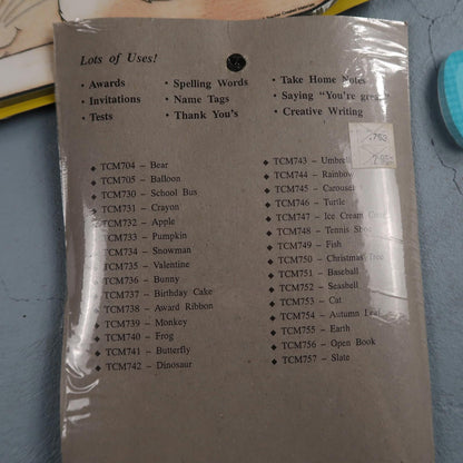 Vintage Carson Dellosa Teachers Note Pads Sleeping Kitty Cat Cute Post It 90s