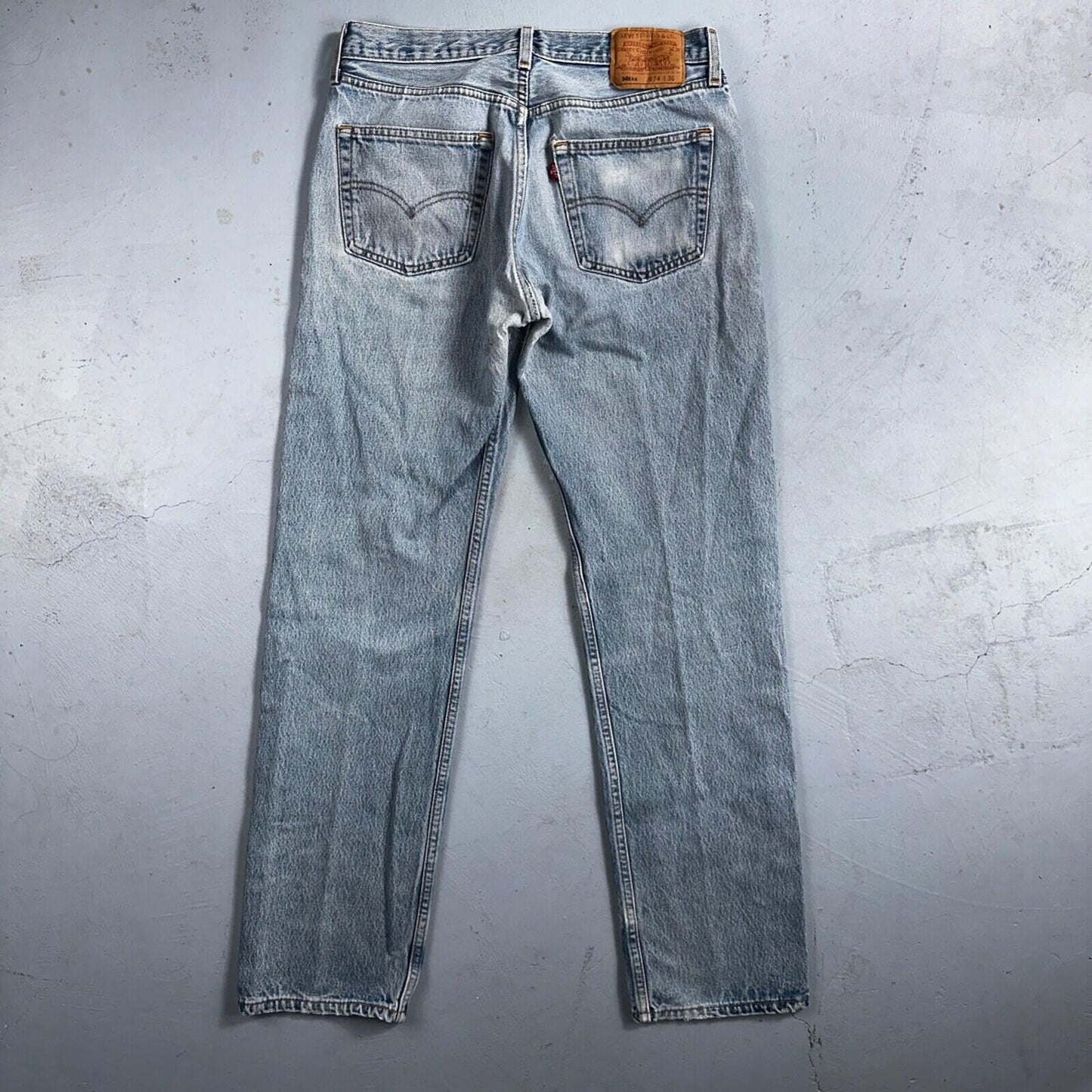 Levis 501 Vintage 90s USA XX Straight Leg Jeans 34x36 Light Wash Act 30x31