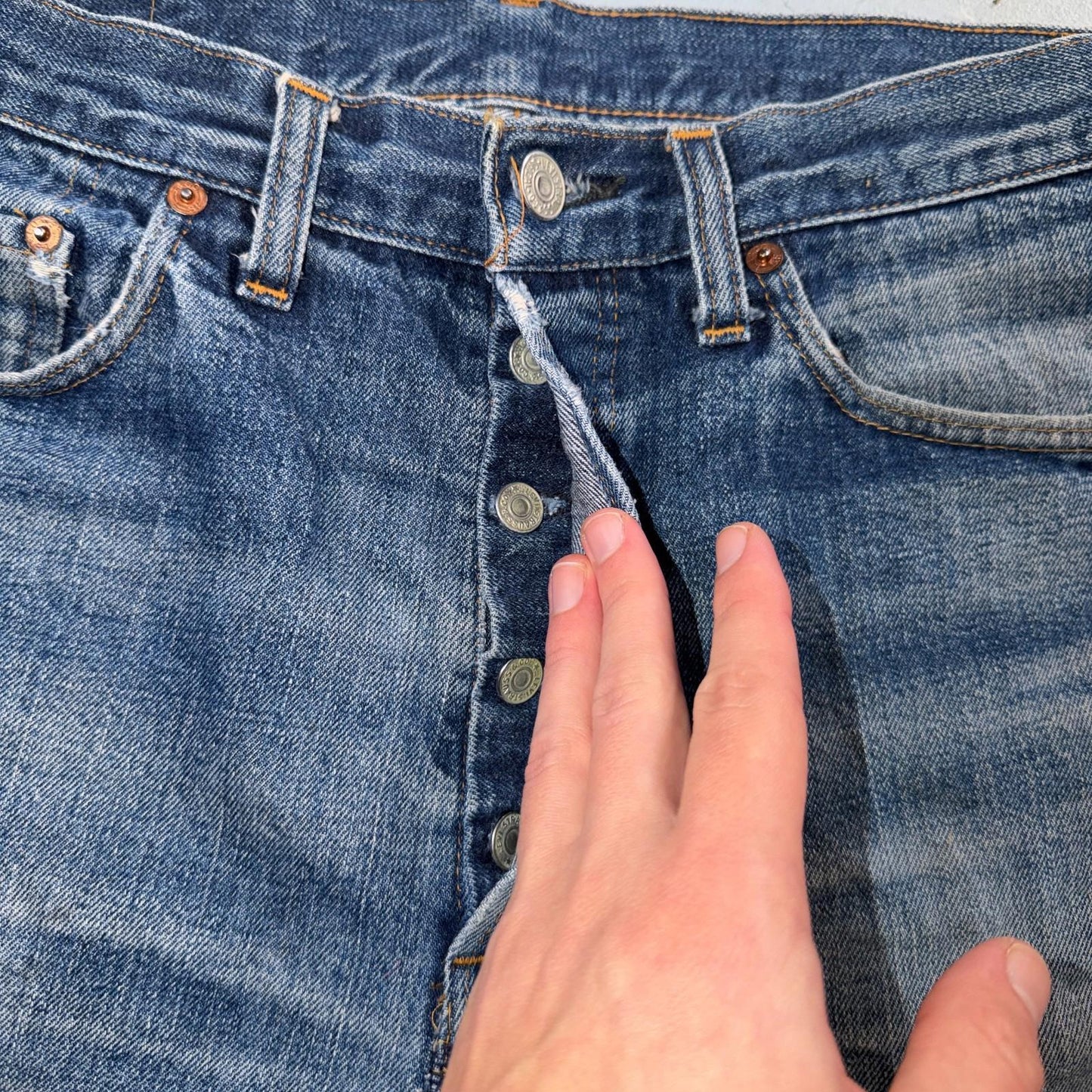 Levis 501 Vintage 70s SS Redline Selvedge USA XX Jeans Light Wash Shorts 31x5