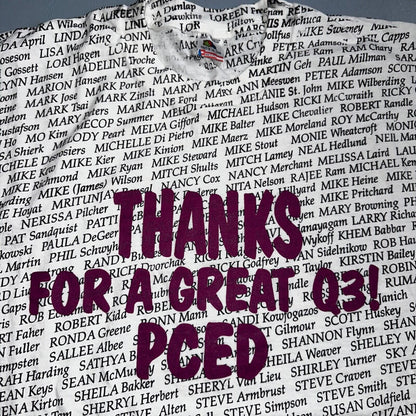 AOP All Over Print Funny Names 90s VTG T Shirt Huge Graphic Single Stitch White
