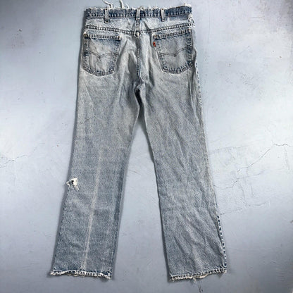 Levis 517 Vintage 80s USA Orange Tab Bootcut Flare Blue Worn Jeans Act 34x31
