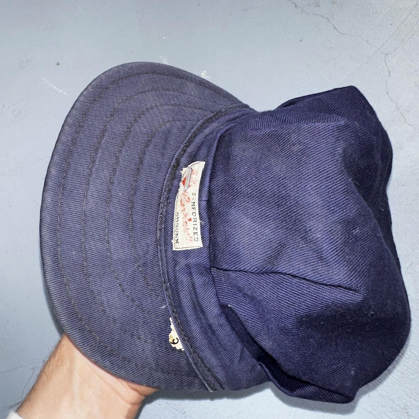 Vintage 1960s 60s Carhartt Union Workwear Engineer Cap Hat Conductor Heart Logo