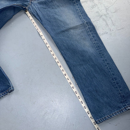 Levis 501 Vintage 90s USA XX Straight Leg Jeans Blue Light Wash 38x32 Act 35x28