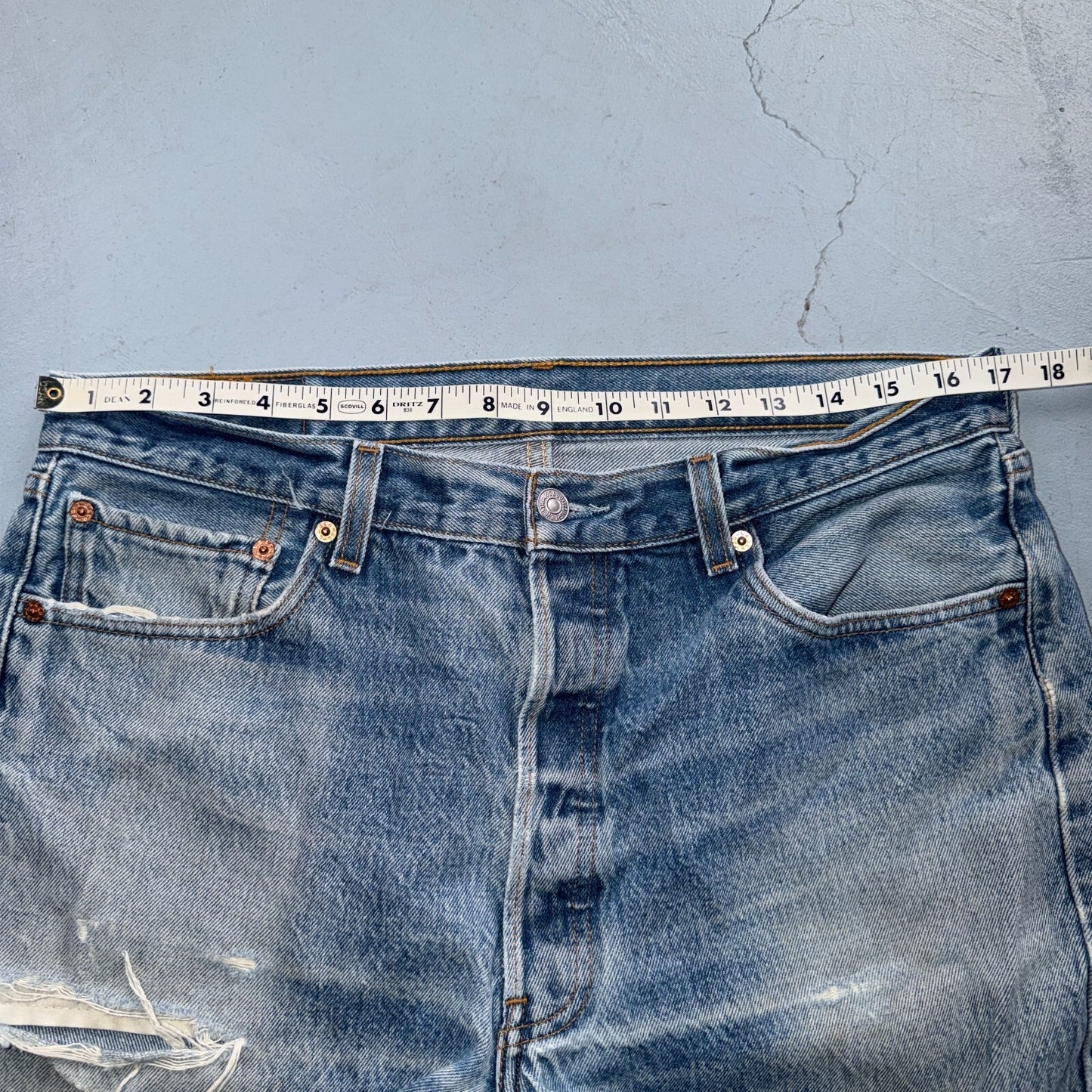 Levis 501 Vintage 90s Y2K XX Straight Leg Jeans Blue Light Wash 36x34 Act 34x30