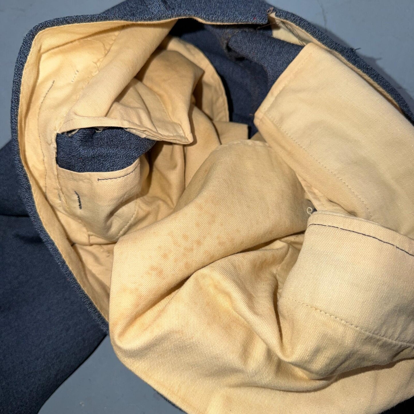 1950s 1960s VTG Mens 2 PC Suit 40 Jacket Coat Pants Blue Union Wool Rockabilly