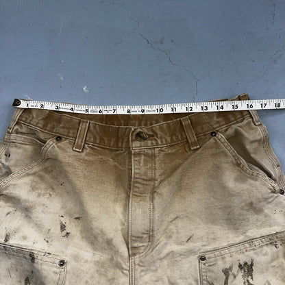 Carhartt VTG Double Knee Carpenter Pants USA B01 Brown Thrashed 34x34 Act 32x32