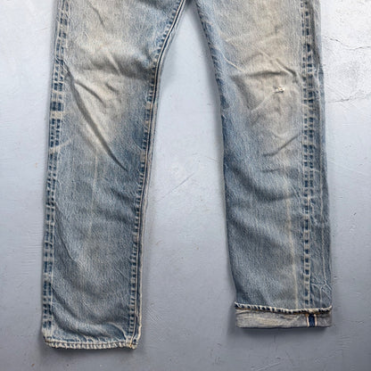 Levis 501 Vintage 80s Redline Selvedge USA XX Jeans Light Wash 32x38 Act 29x32