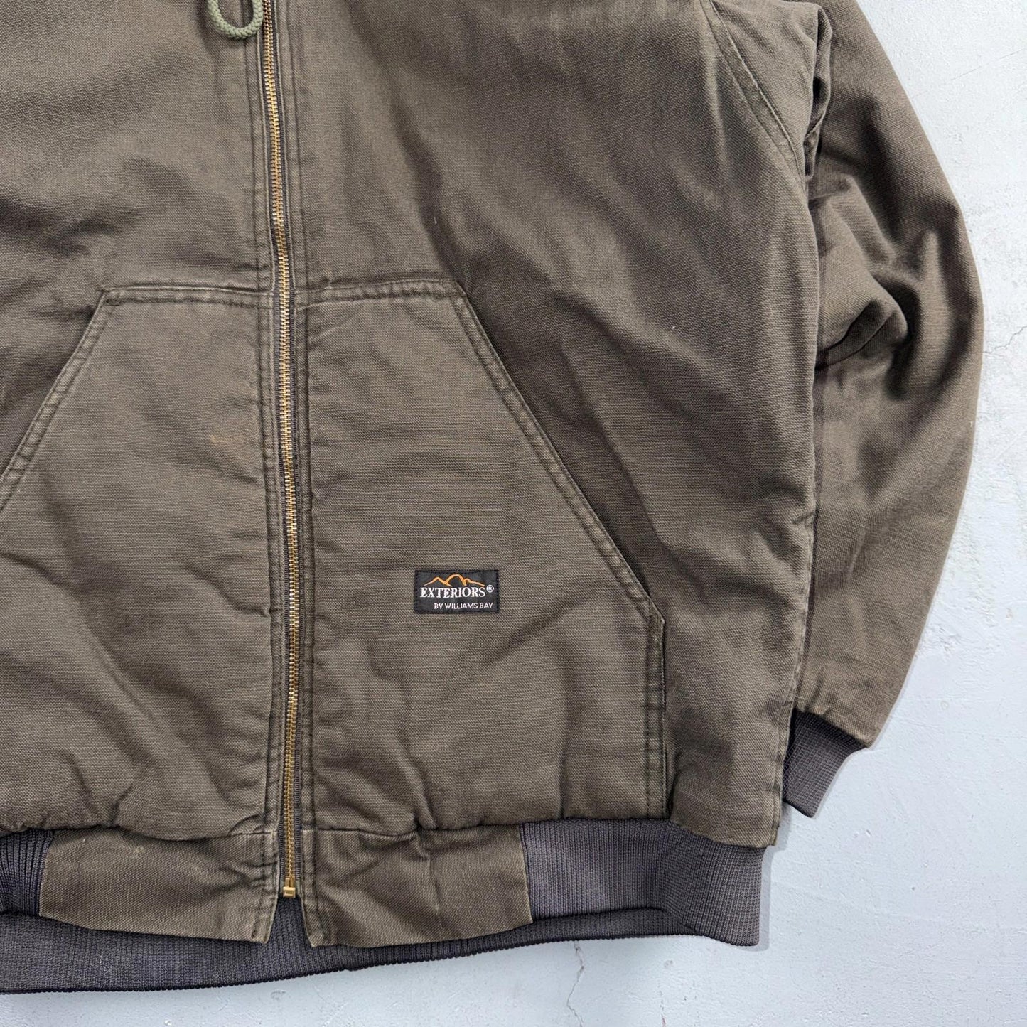 Williams Bay Duck Jacket Men's Size L Hooded Gray Severe Weather Insulated Work