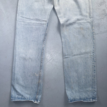 Levis 501 Vintage 80s USA XX Straight Leg Jeans Blue Light Wash 34x32 Act 32x31