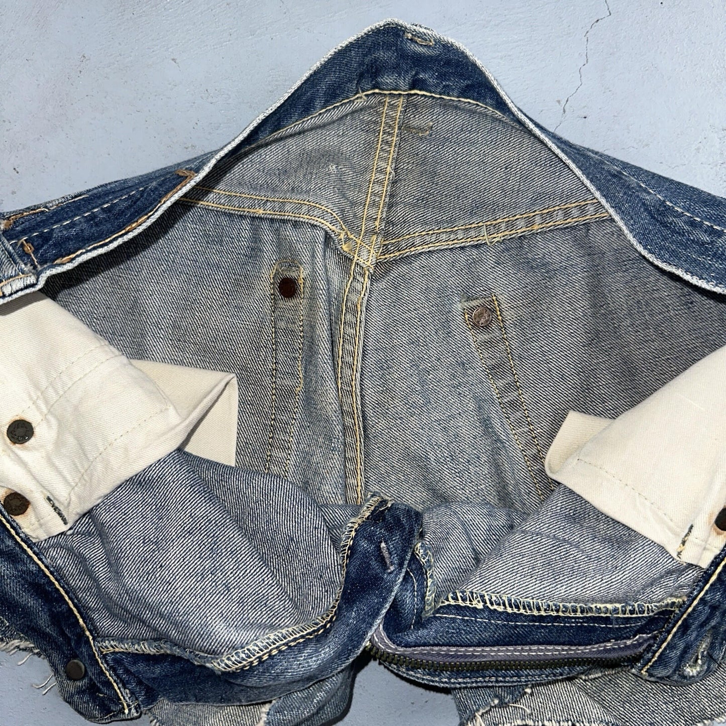 Vintage LEVIS 501XX Jeans Big E 1950s Redline Selvedge USA Jerky 40s Shorts Cut