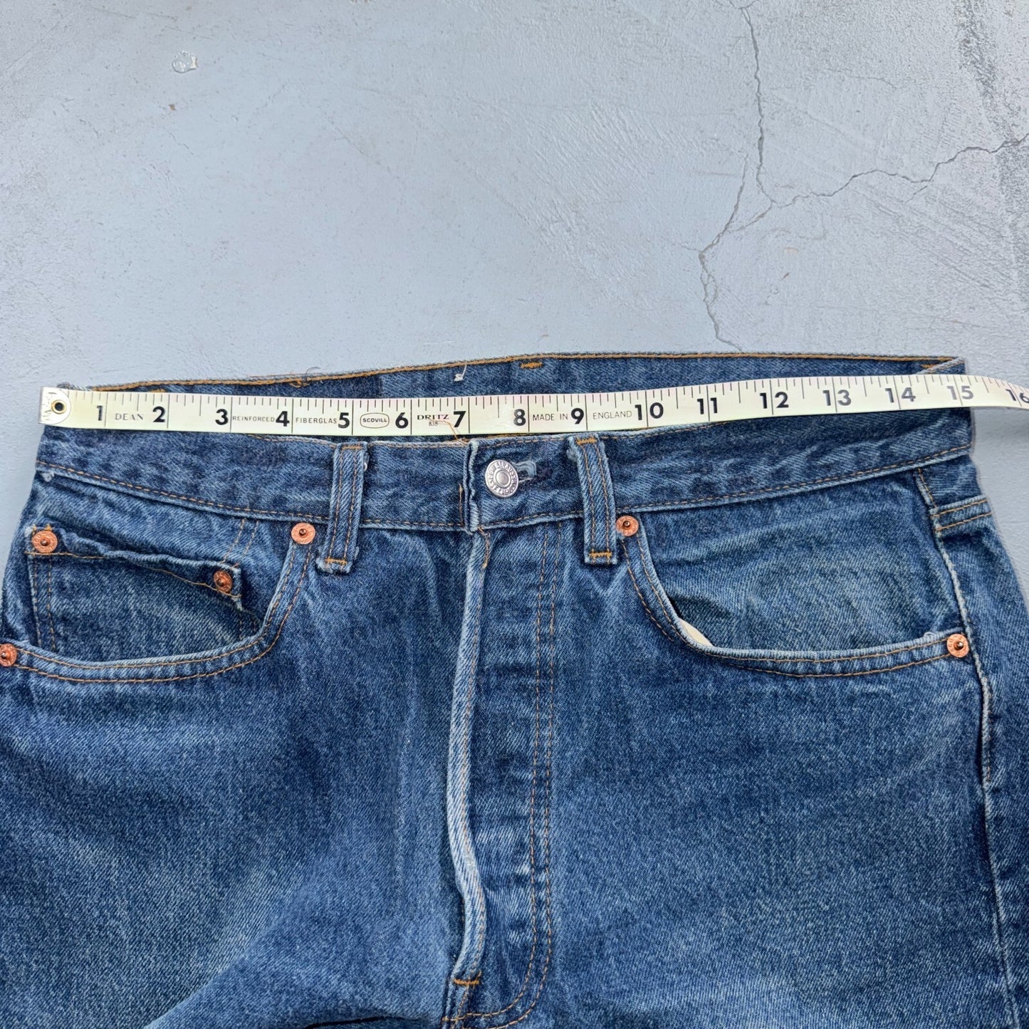 Levis 501 Vintage 80s USA XX Straight Leg Jeans Blue Med Wash 33x36 Act 30x31