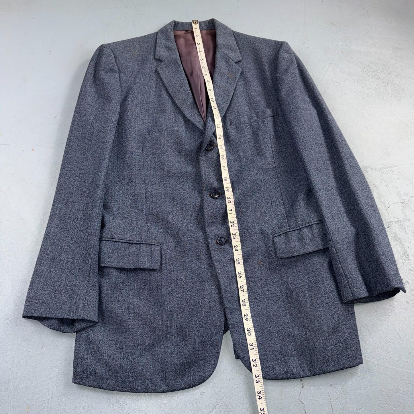 1950s 1960s VTG Mens 2 PC Suit 40 Jacket Coat Pants Blue Union Wool Rockabilly