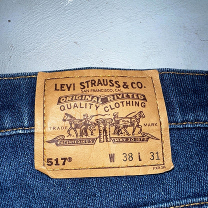 Levis 517 Vintage 90s USA Orange Tab Bootcut Flare Blue Jeans 38x31 Act 36x29