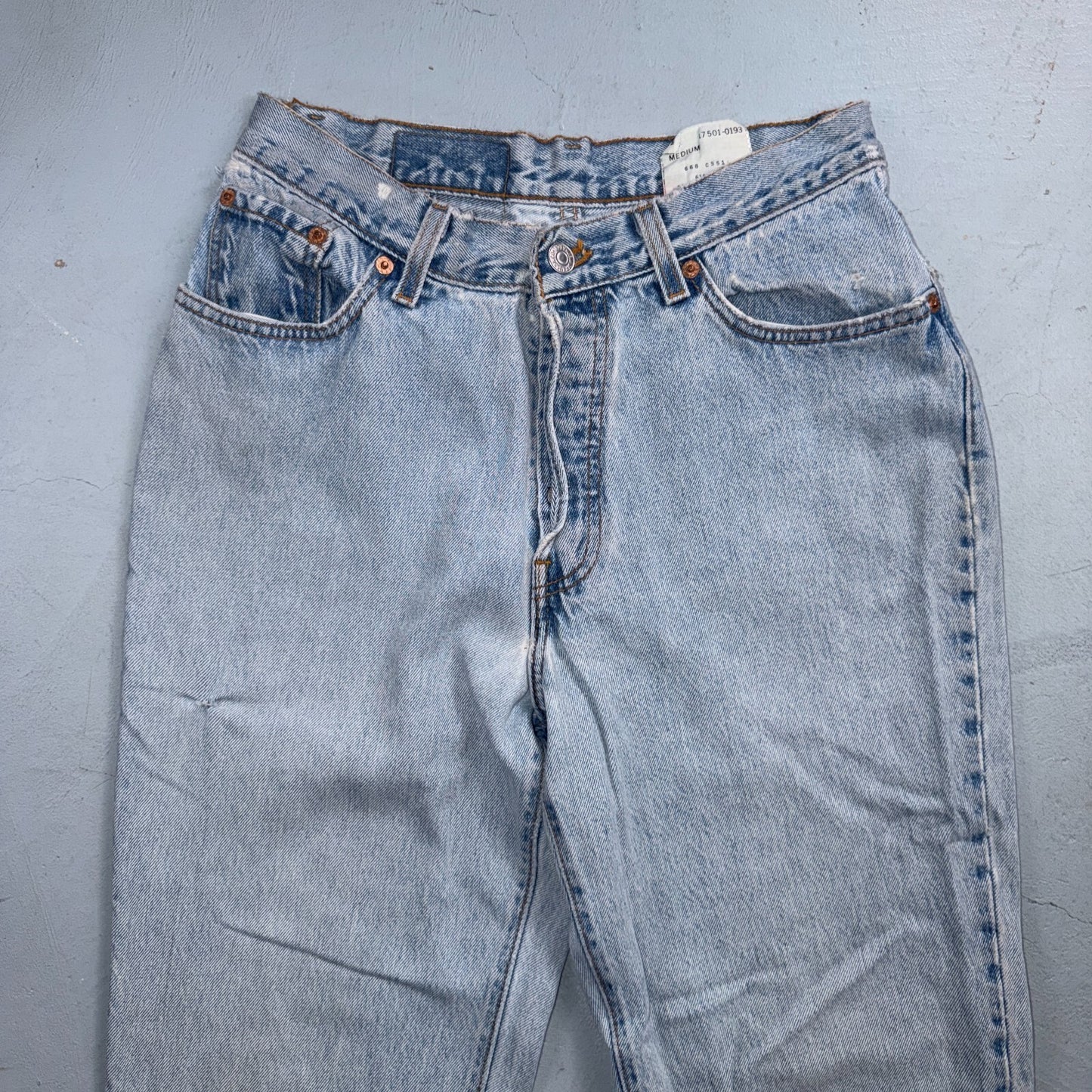 Levis 501 Vintage 90s USA XX Straight Leg Jeans Blue Light Wash Womens Act 27x31
