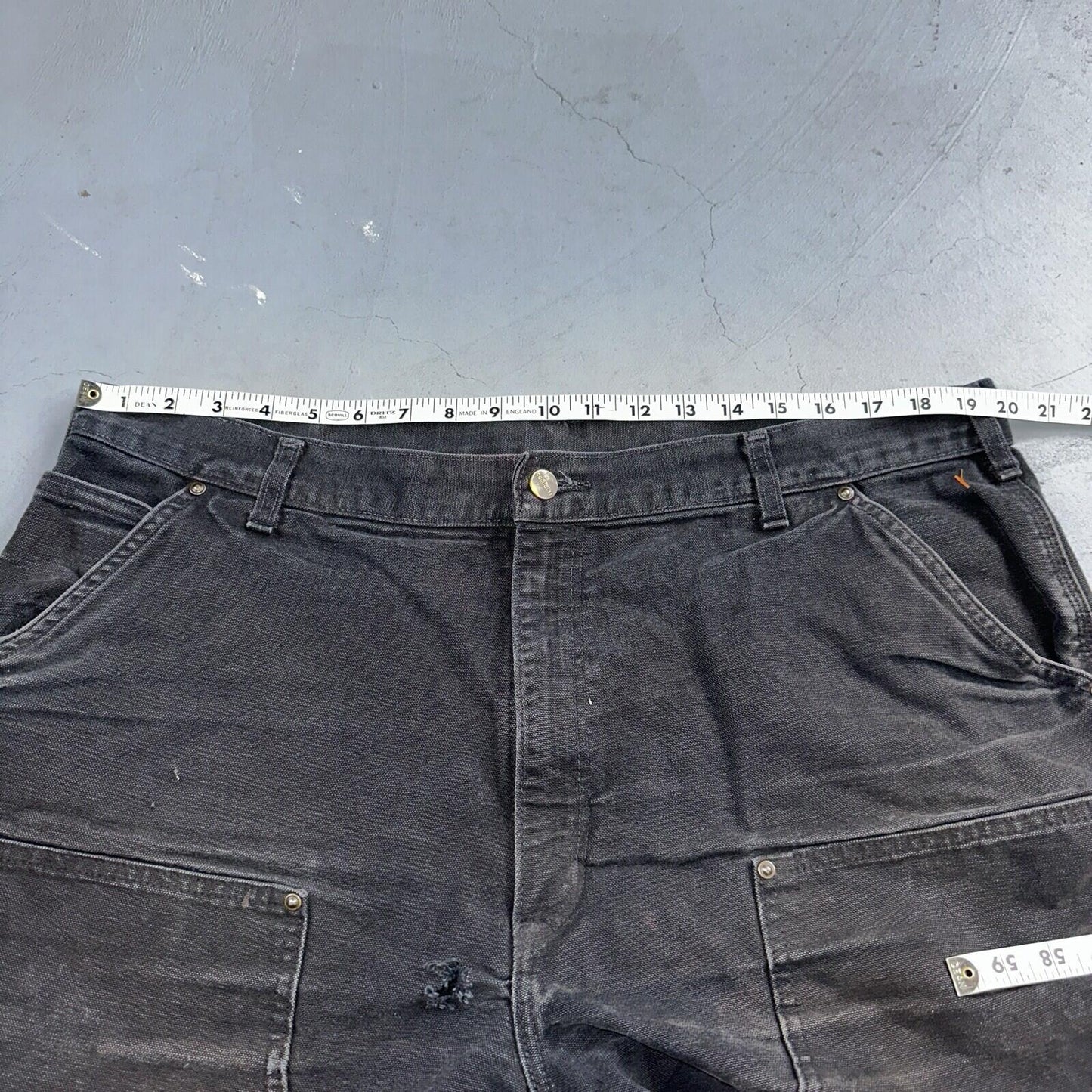Carhartt VTG Double Knee Carpenter Pants Mexico B01 B136 BLK Black Act 40x32