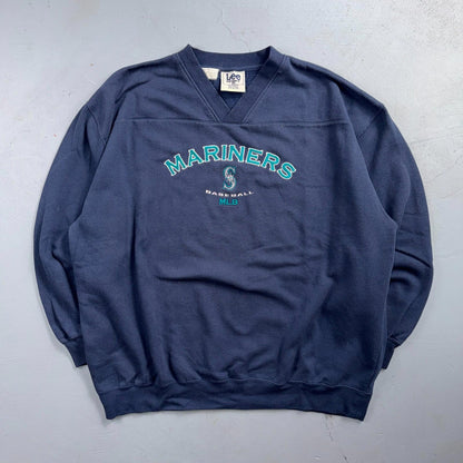 Vintage 2XL Official MLB Seattle Mariners Sweater Mens Pullover Sweatshirt Lee