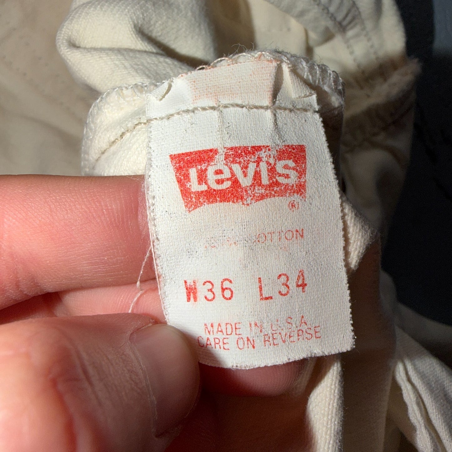 Levis 501 Vintage 80s USA XX Straight Leg Jeans White Light Wash 36x34 Act 33x32
