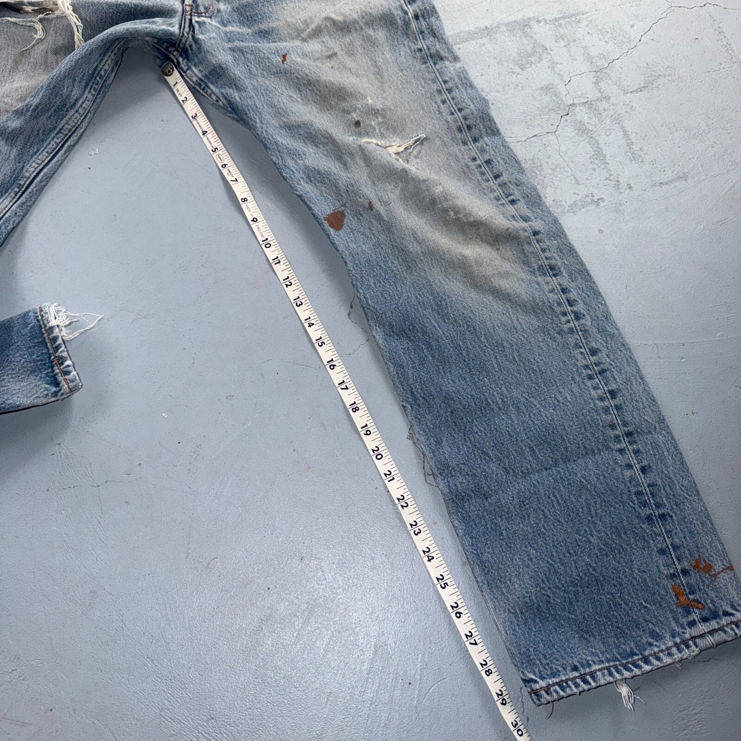 Levis 501 Vintage 90s Y2K XX Straight Leg Jeans Blue Light Wash 36x34 Act 34x29
