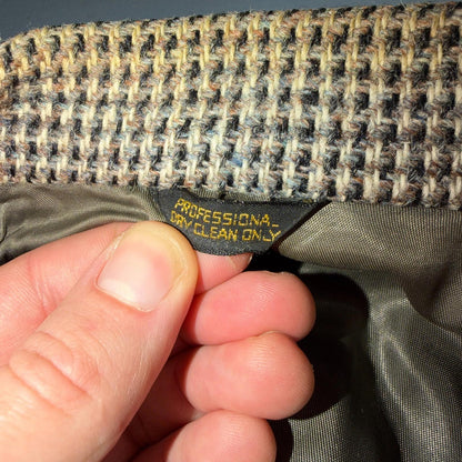 Harris Tweed PBM Vintage 42 Blazer Gray Herringbone Wool Sport Coat USA 1970s