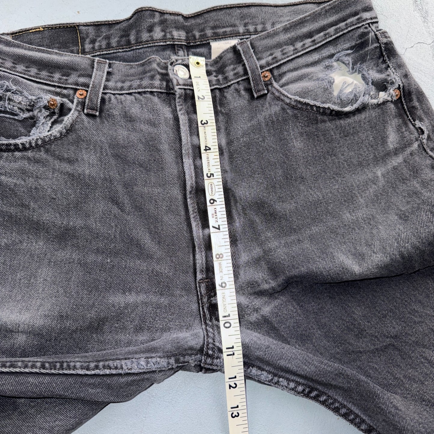 Levis 501 Vintage 90s USA XX Straight Leg Jeans Black Light Wash 34x32 Act 33x30