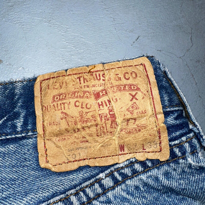 Levis 501 Vintage 80s Redline Selvedge USA XX Jeans Light Wash 32x33 Act 28x28