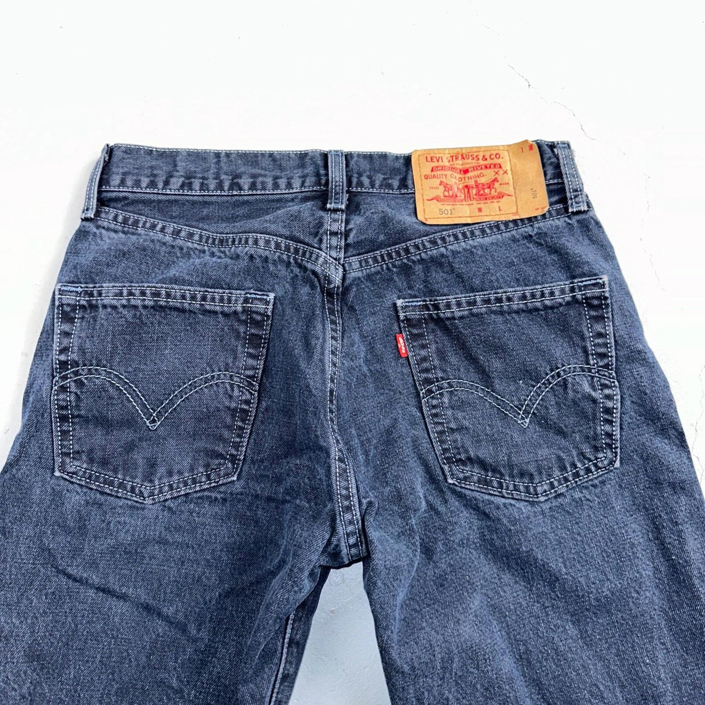 Levis 501 Vintage 90s Mexico Straight Leg Jeans 30x32 Y2K Dark Wash Act 28x32