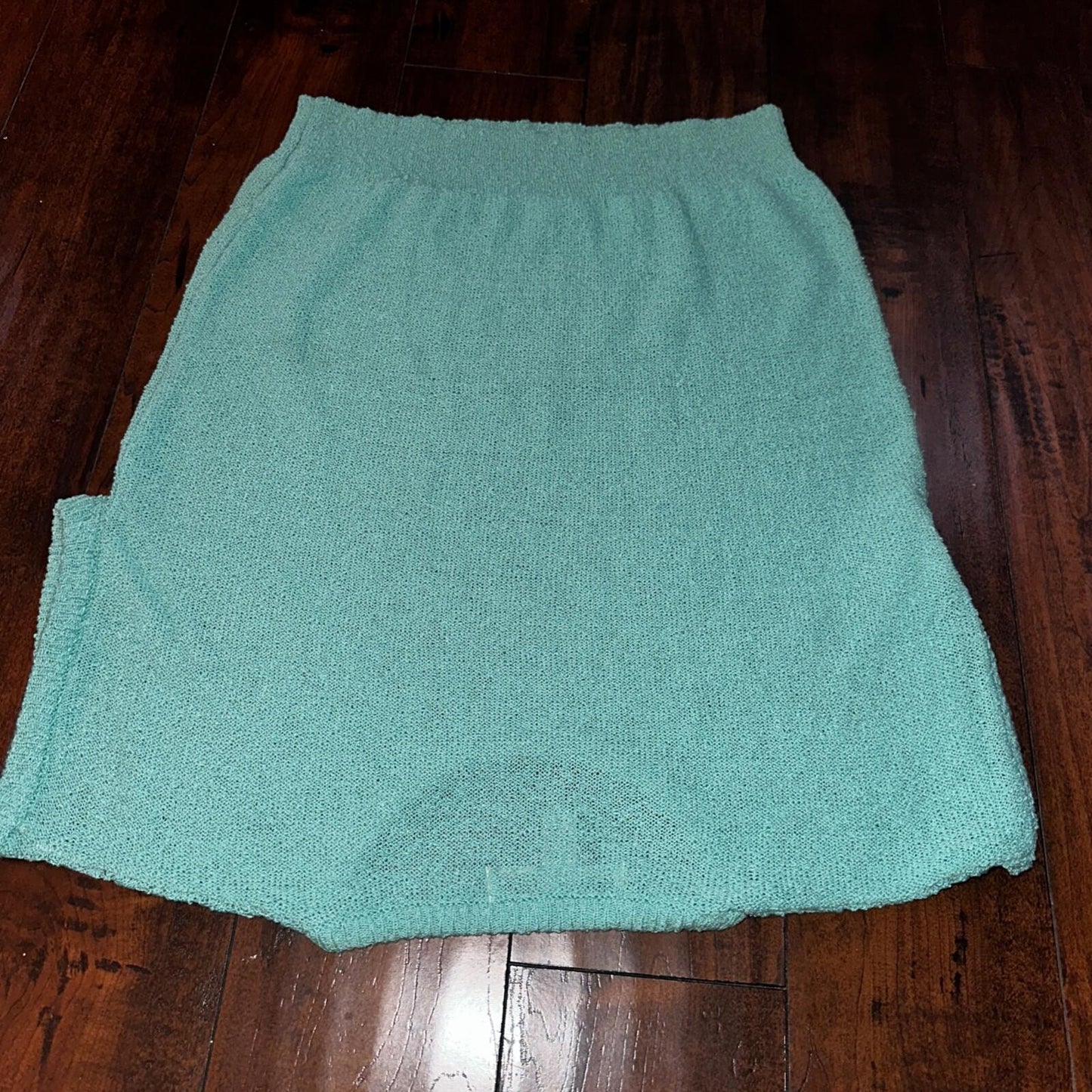 VTG Joan Harper Womens Sweater Large Blue Chunky Short Sleeve Cute Pattern Knit
