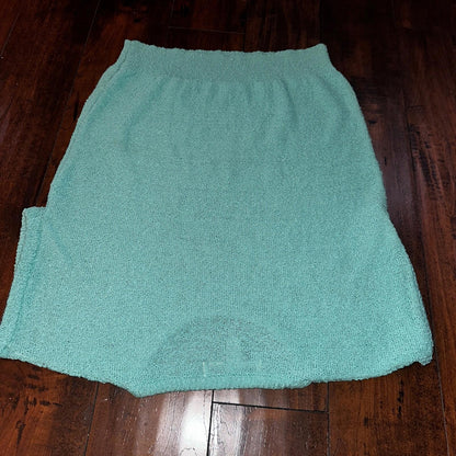 VTG Joan Harper Womens Sweater Large Blue Chunky Short Sleeve Cute Pattern Knit