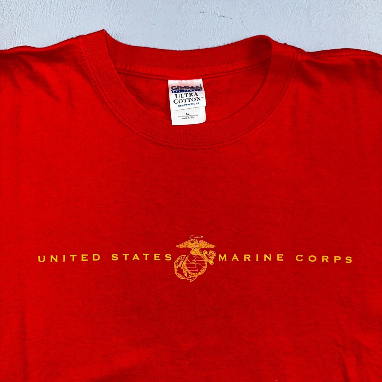 USMC United States Marine Corps VTG T Shirt Y2K Red Military USA America Love