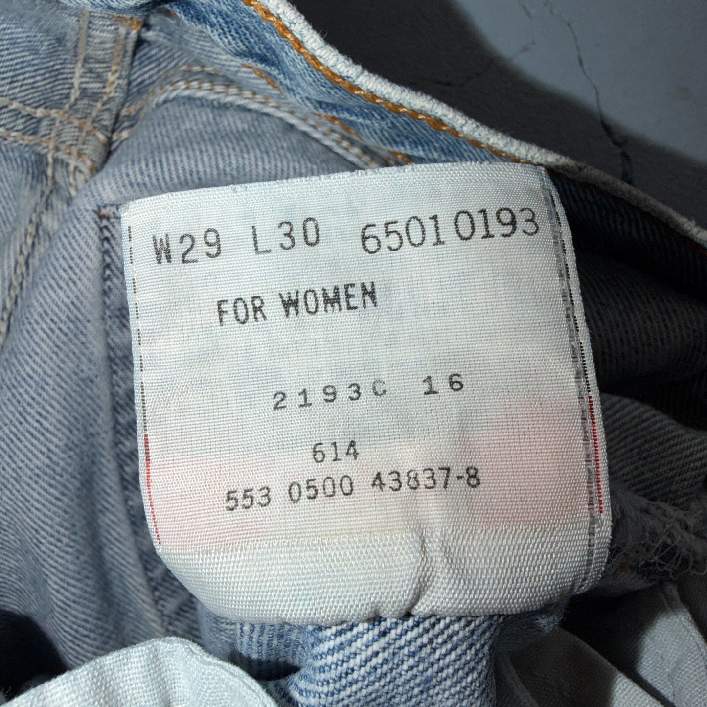 Levis 501 Vintage 90s USA XX Straight Leg Jeans Blue Light Wash 29x30 Act 27x29