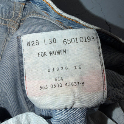 Levis 501 Vintage 90s USA XX Straight Leg Jeans Blue Light Wash 29x30 Act 27x29