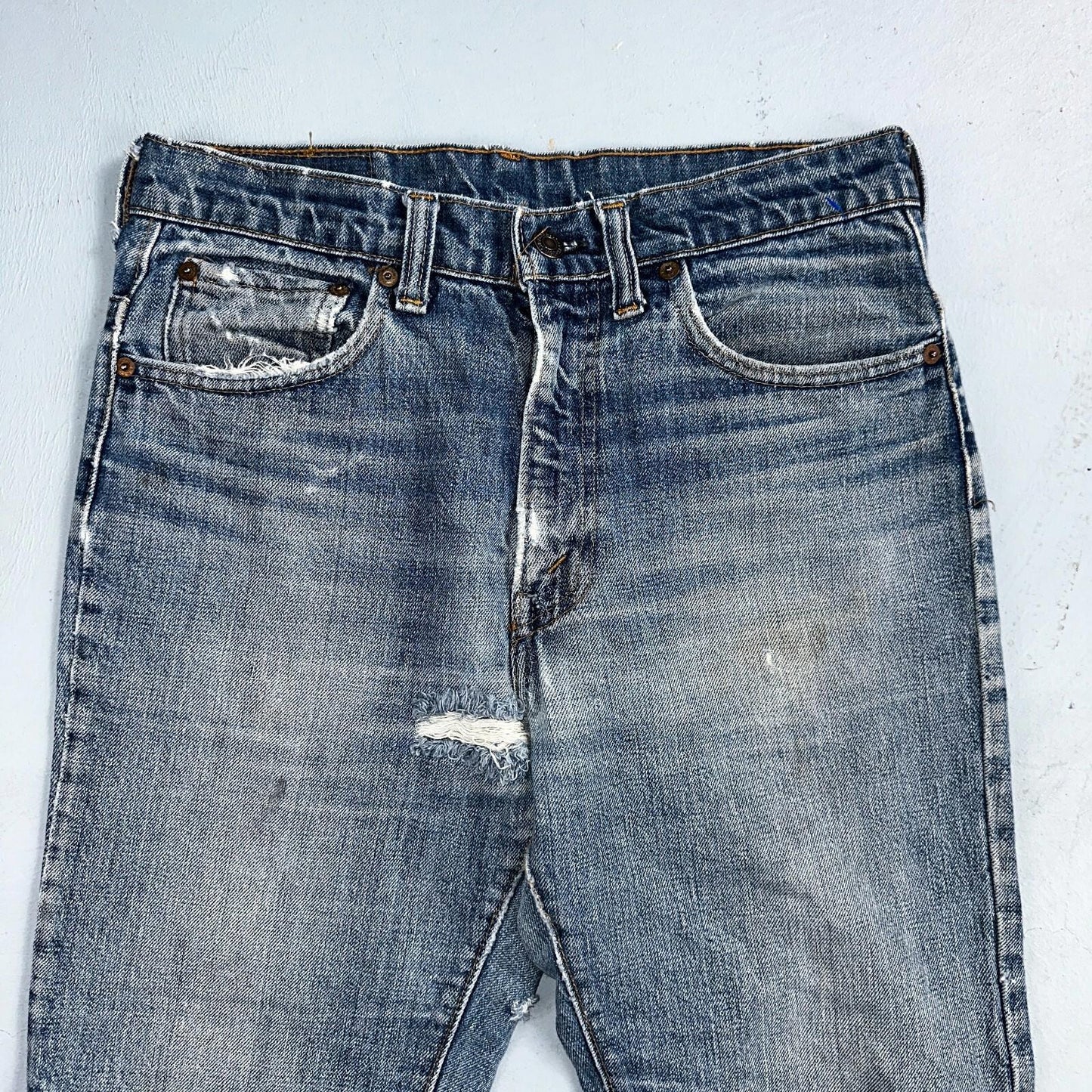 Levis 517 Vintage 70s SS USA Red Tab Bootcut Flare Blue Jeans Talon Act 29x32