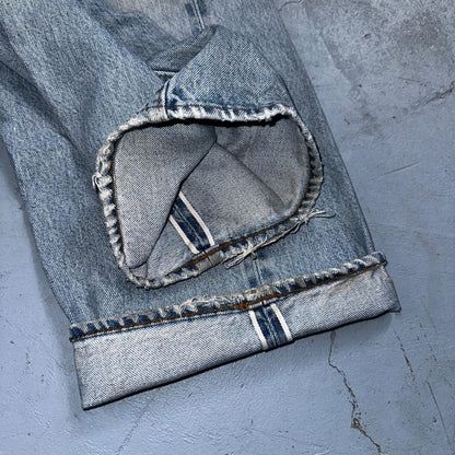 Levis 501 Vintage 80s Redline Selvedge USA XX Jeans Light Wash 38x32 Act 34x27