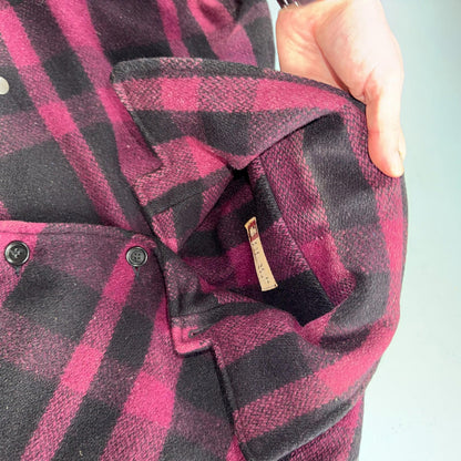 VTG 1950s Black Bear Purple Faded Double Mackinaw Wool Cruiser Jacket Filson 50s