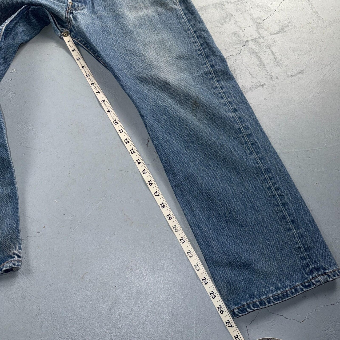 Levis 501 Vintage 90s USA XX Straight Leg Jeans Blue Light Wash 38x30 Act 35x27