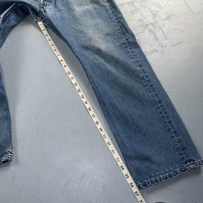 Levis 501 Vintage 90s USA XX Straight Leg Jeans Blue Light Wash 38x30 Act 35x27
