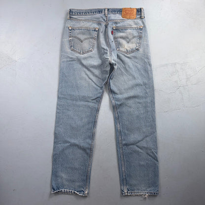Levis 501 Vintage 90s Y2K XX Straight Leg Jeans Blue Light Wash 36x34 Act 33x30