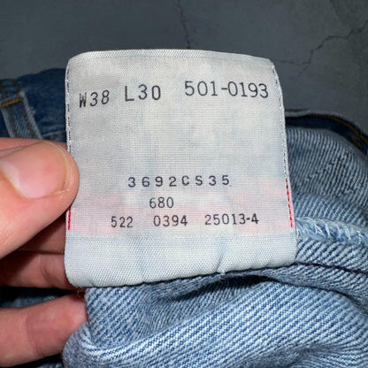 Levis 501 Vintage 90s USA XX Straight Leg Jeans Blue Med Wash 38x30 Act 36x29